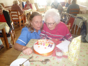 birthday celebrations at Eventide care home Bude