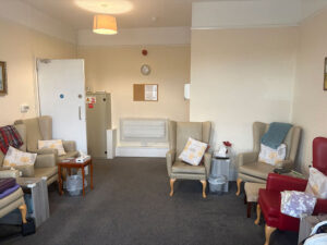 Lounge at Bude best care home, Eventide
